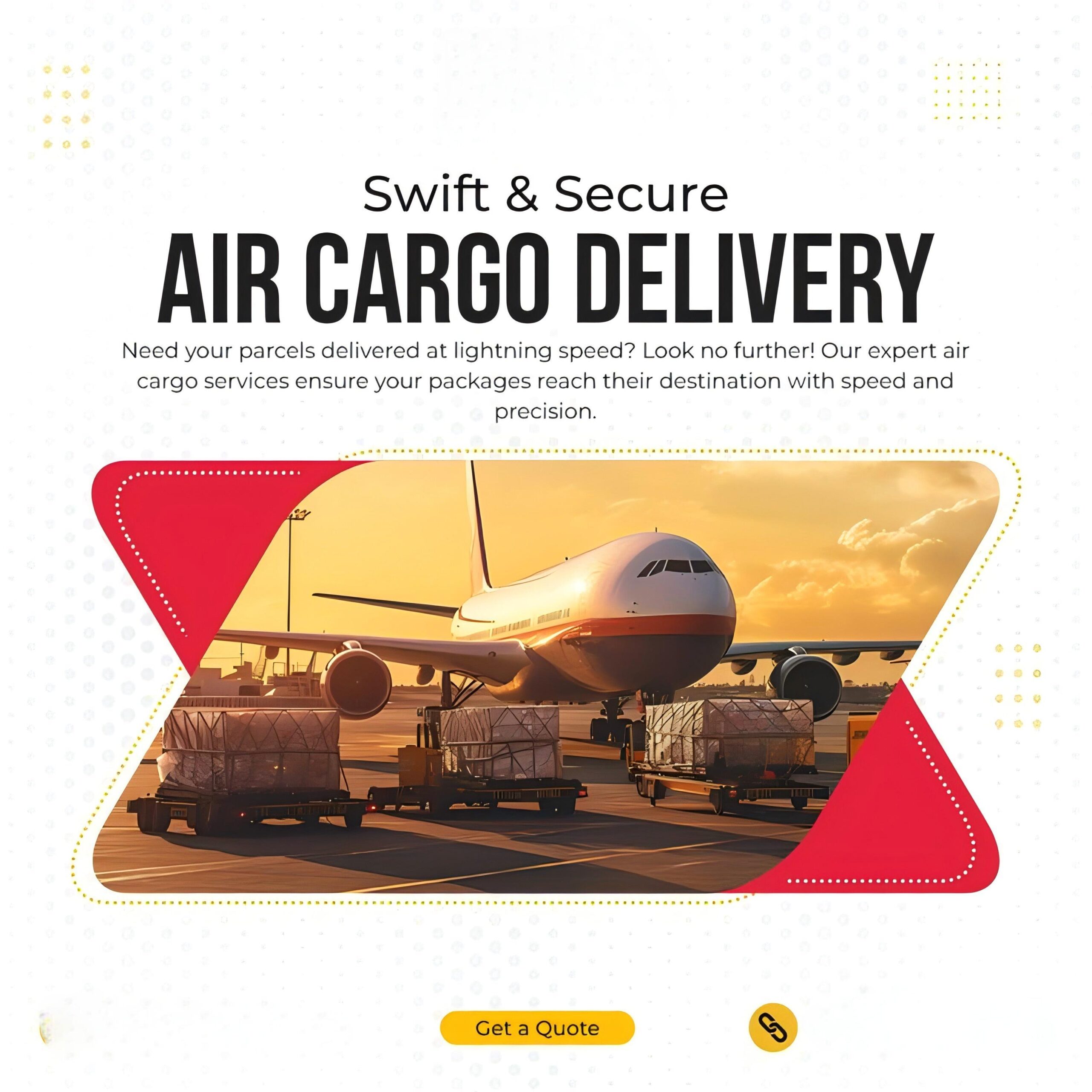 Air freight cargo being loaded for delivery to Milan