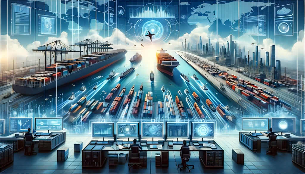 Logistics professional coordinating sea freight shipments