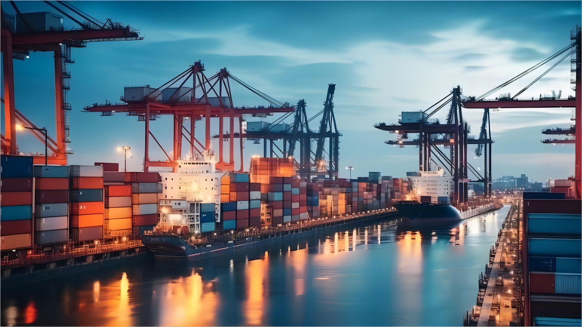 Modern cargo ship and airplane representing global logistics