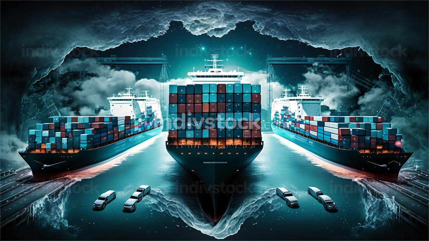 Logistics worker managing express cargo packages in a warehouse