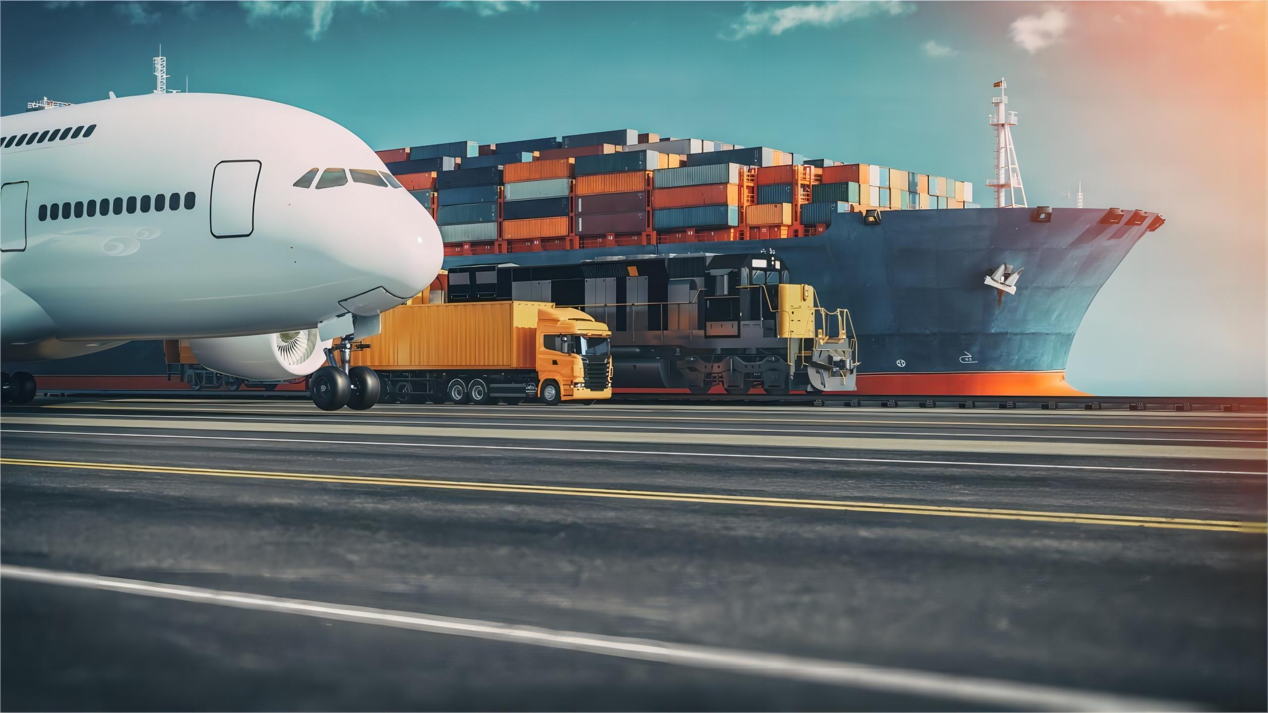 Shipping container being loaded for international export