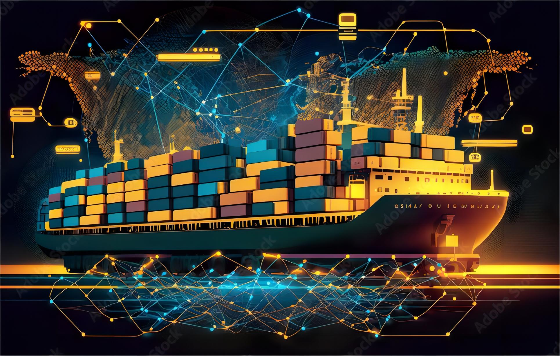 Digital dashboard showing global freight tracking solution Middle East metrics