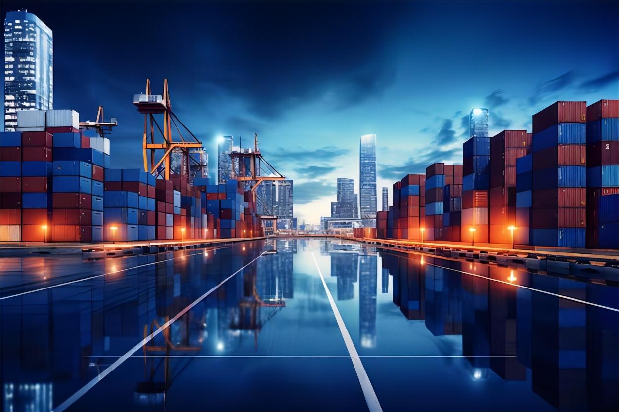 Logistics professional coordinating sea freight delivery
