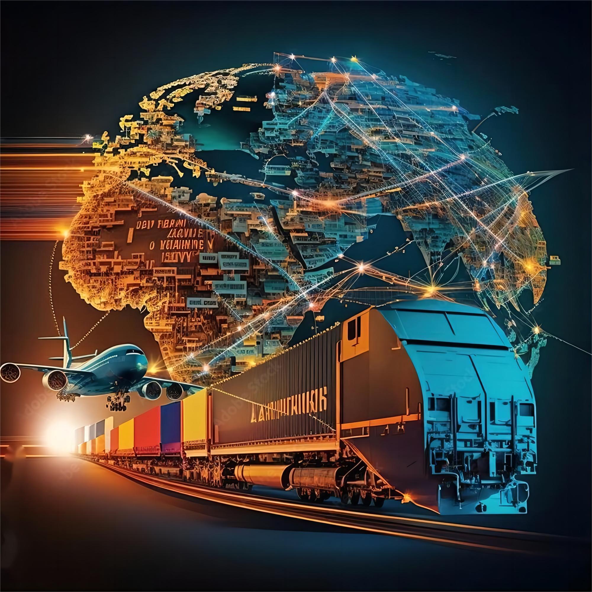 Cargo ship transporting containers from China to the UK