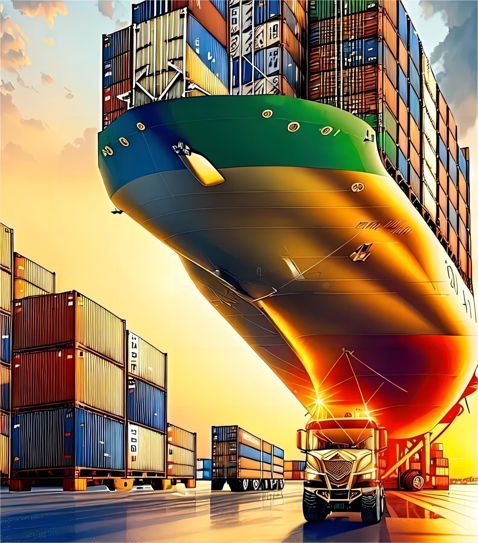 Global logistics map showing shipping routes from China to Amazon FBA warehouses